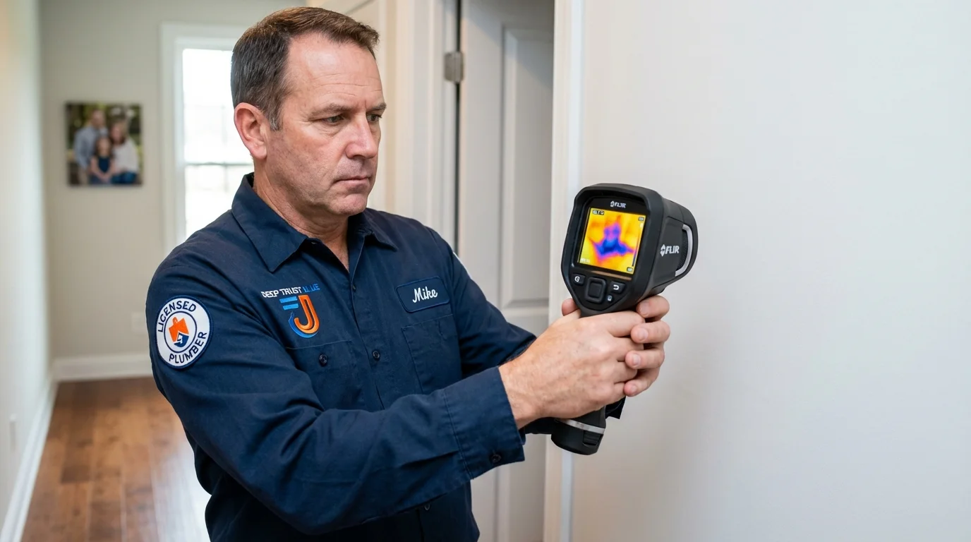 Thermal imaging leak detection by Johns Plumbing LLC in Oglala